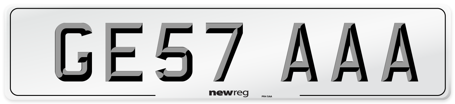 GE57 AAA Number Plate from New Reg
